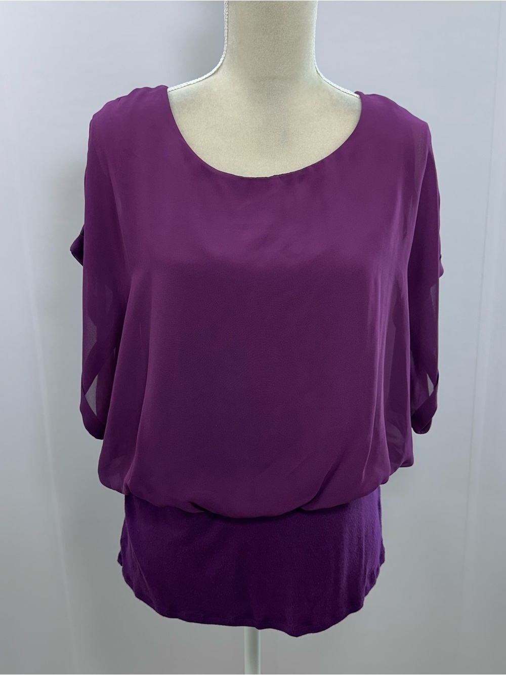 Women’s Purple Blouson Sleeve Top